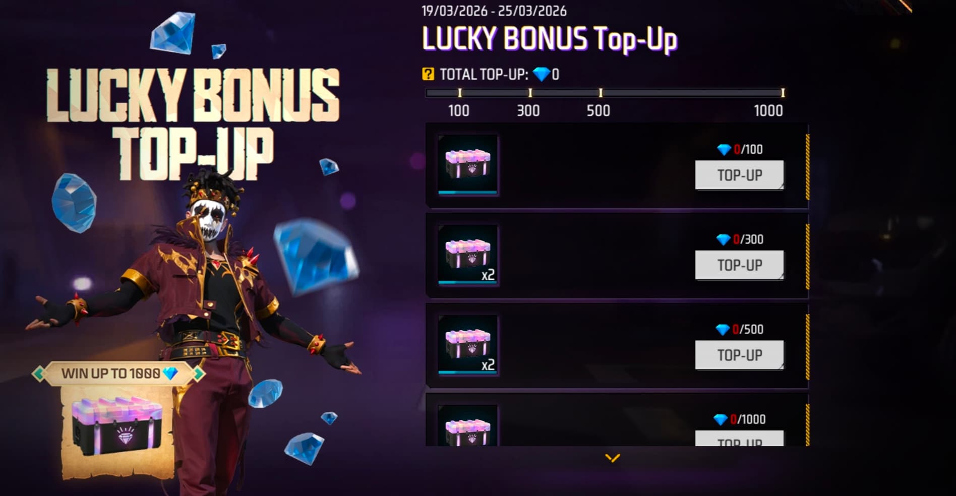 Lucky Bonus Top Up Event